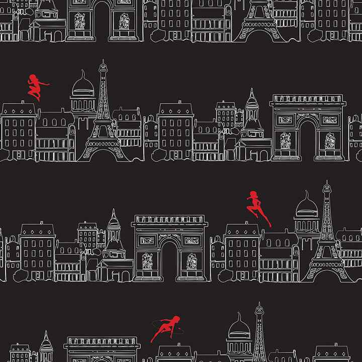 Miraculous Ladybug Charming Paris Black - York Wallcoverings - RMWS1303 - York Wallcoverings Wallpaper