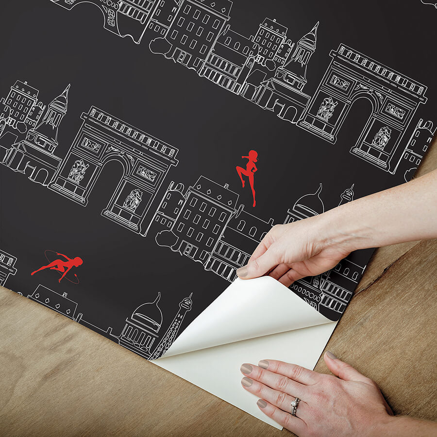 miraculous-ladybug-charming-paris-black-peel-and-stick-wallpaper-york-wallcoverings-rmws1303 - York Wallcoverings Wallpaper