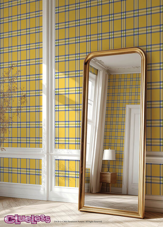 clueless-cher-yellow-peel-and-stick-wallpaper-york-wallcoverings-rmws1323 - York Wallcoverings Wallpaper