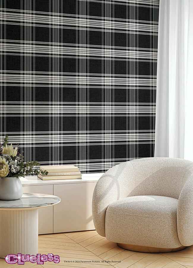 Clueless Dionne Black Peel and Stick Wallpaper - York Wallcoverings - RMWS1324 - York Wallcoverings Wallpaper