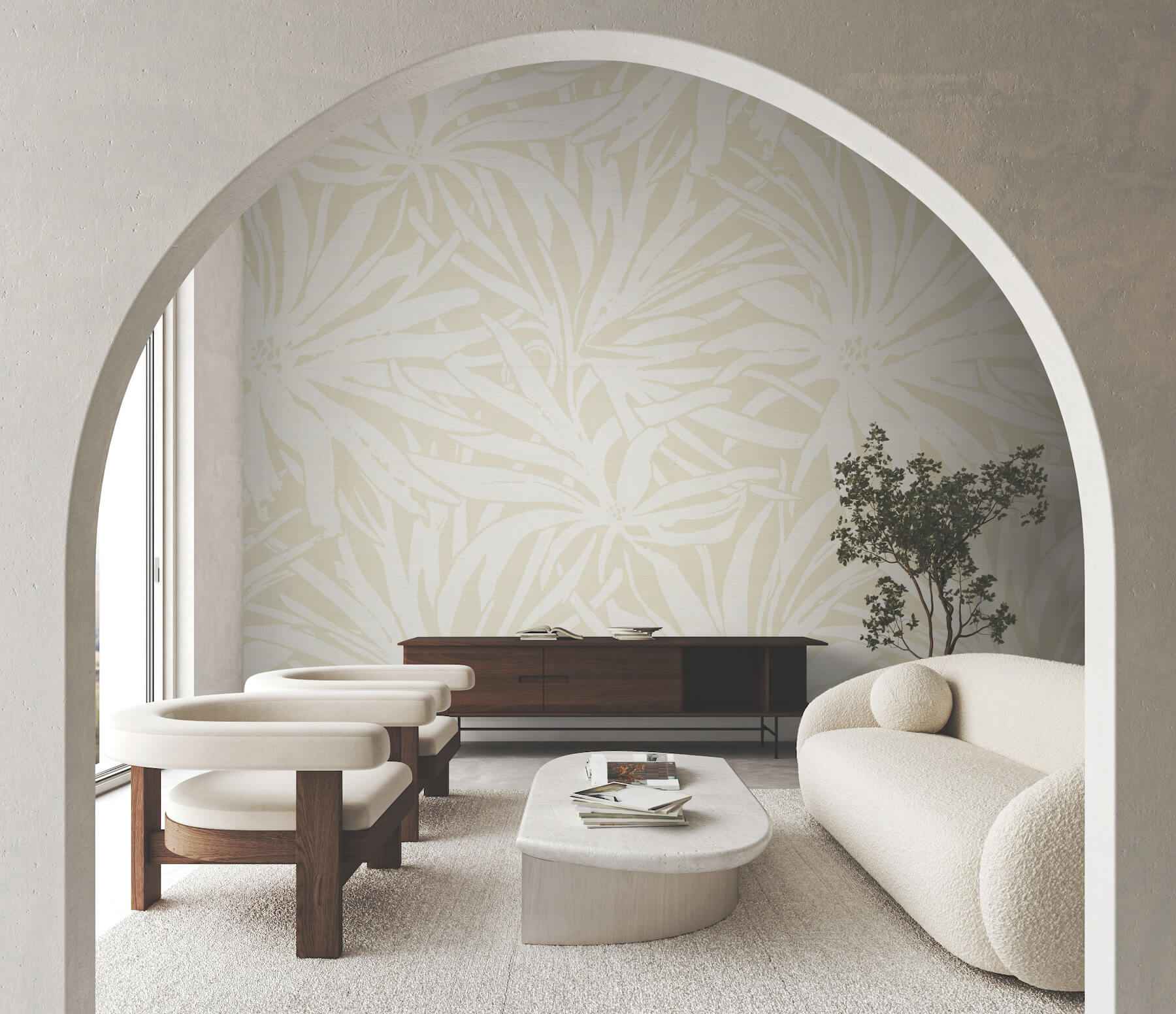 Floral Canopy Beige Mural - York Wallcoverings - GN2577M - York Wallcoverings Wallpaper