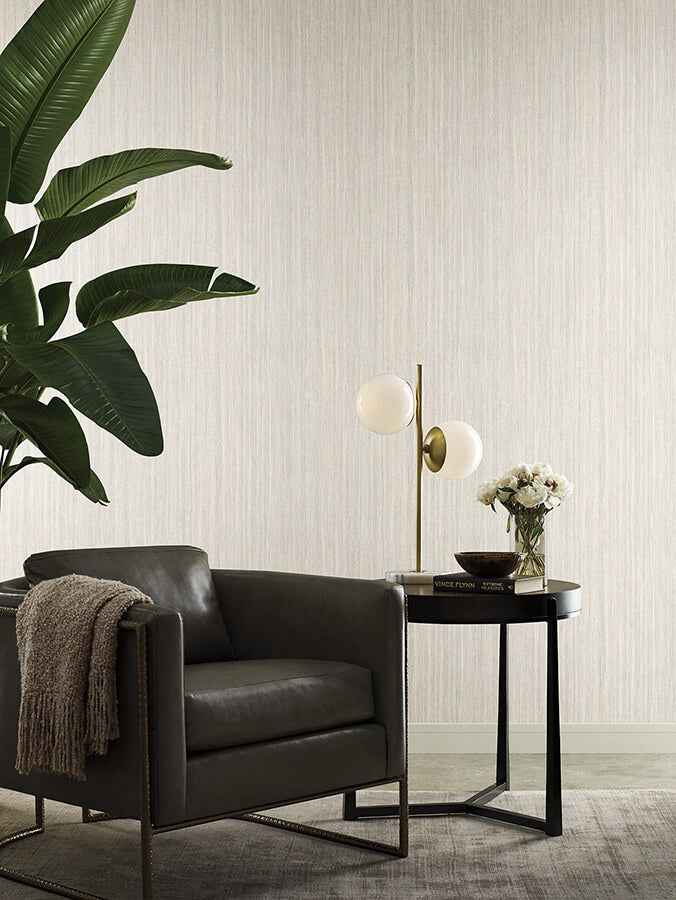 Wistman Stripe Cream Wallpaper - York Wallcoverings - SI25714