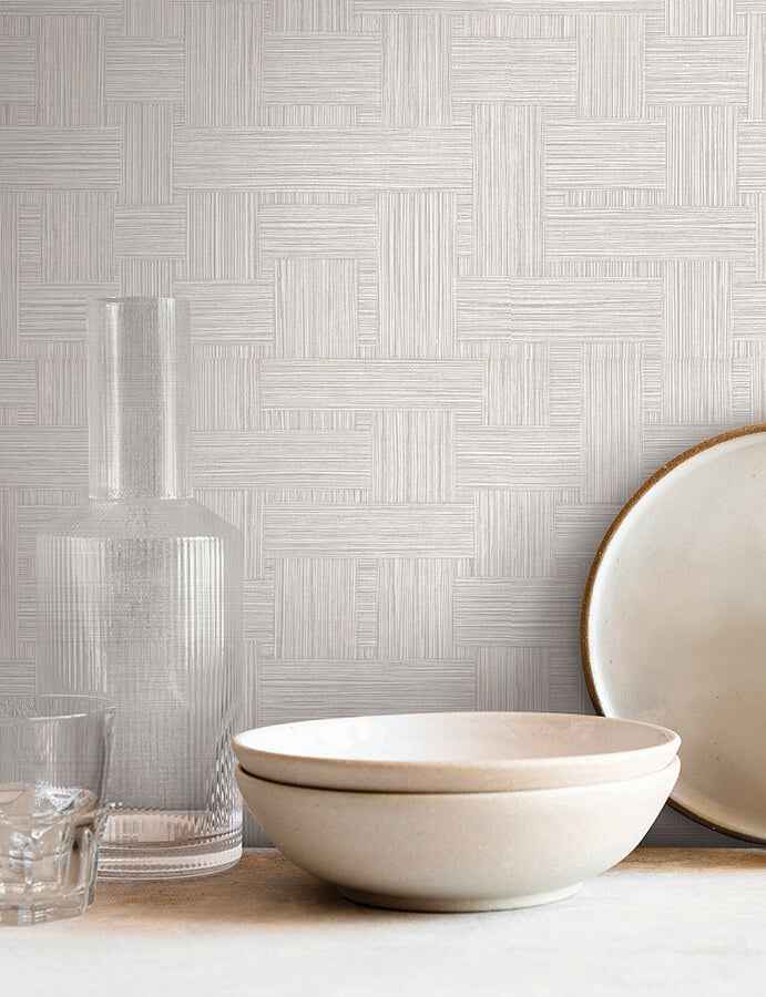 Basketry Warm Grey Wallpaper - York Wallcoverings - SI25724 - York Wallcoverings Wallpaper