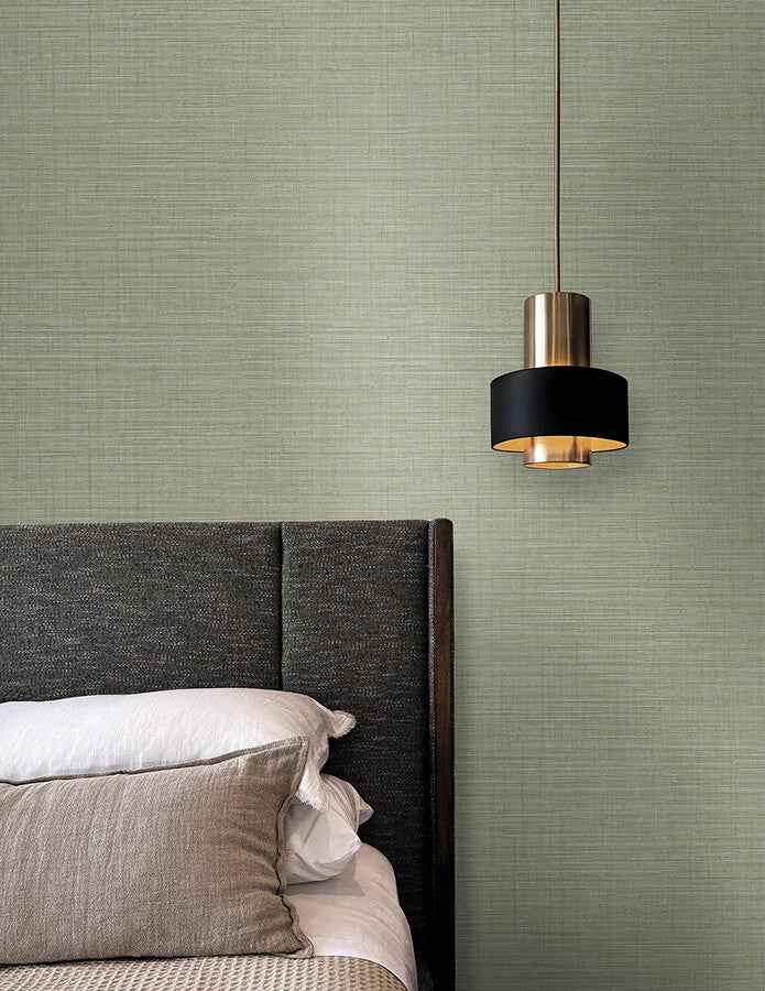 Lotus Silk Sea Foam Wallpaper - York Wallcoverings - SI25874