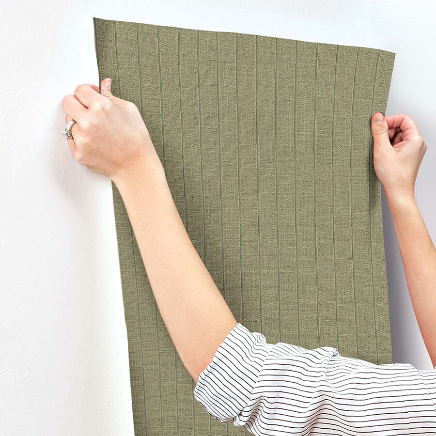 cording-stripe-moss-wallpaper-york-wallcoverings-si26123 - York Wallcoverings Wallpaper