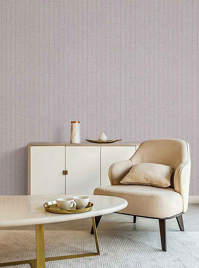 Cording Stripe Dove Grey Wallpaper - York Wallcoverings - SI26127
