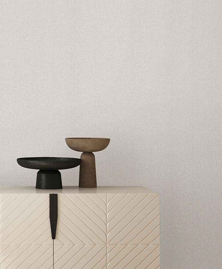 Tailored Chevron White Wallpaper - York Wallcoverings - SI26131 - York Wallcoverings Wallpaper