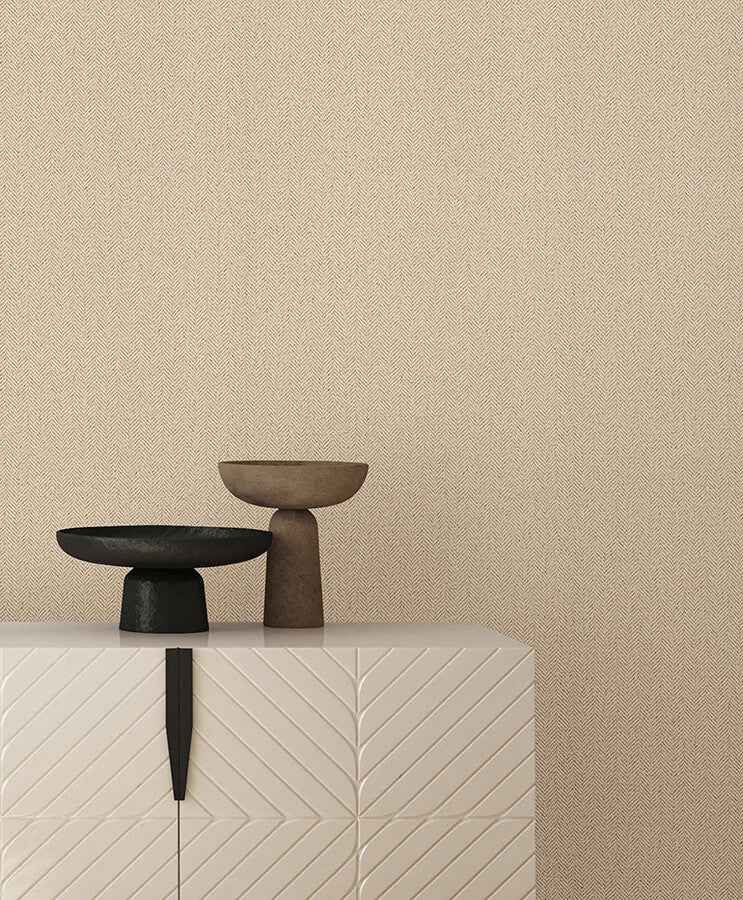 Tailored Chevron Wheat Wallpaper - York Wallcoverings - SI26132