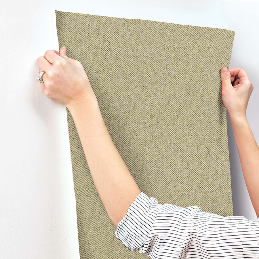 tailored-chevron-green-wallpaper-york-wallcoverings-si26136 - York Wallcoverings Wallpaper