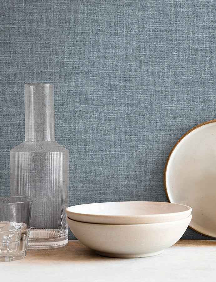 Loom Sky Blue Wallpaper - York Wallcoverings - SI26158 - York Wallcoverings Wallpaper