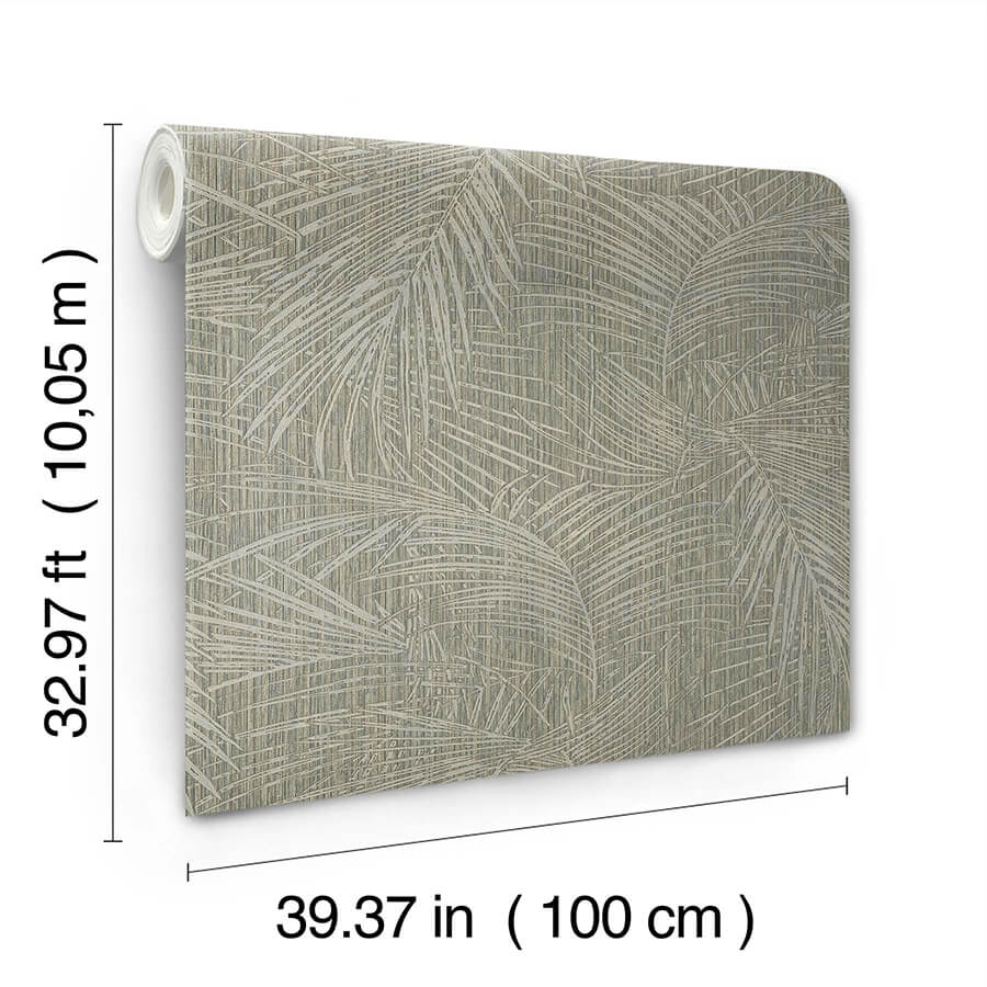 della-palm-dark-taupe-wallpaper-york-wallcoverings-si50612 - York Wallcoverings Wallpaper
