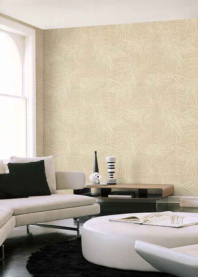 Della Palm Wheat Wallpaper - York Wallcoverings - SI50614