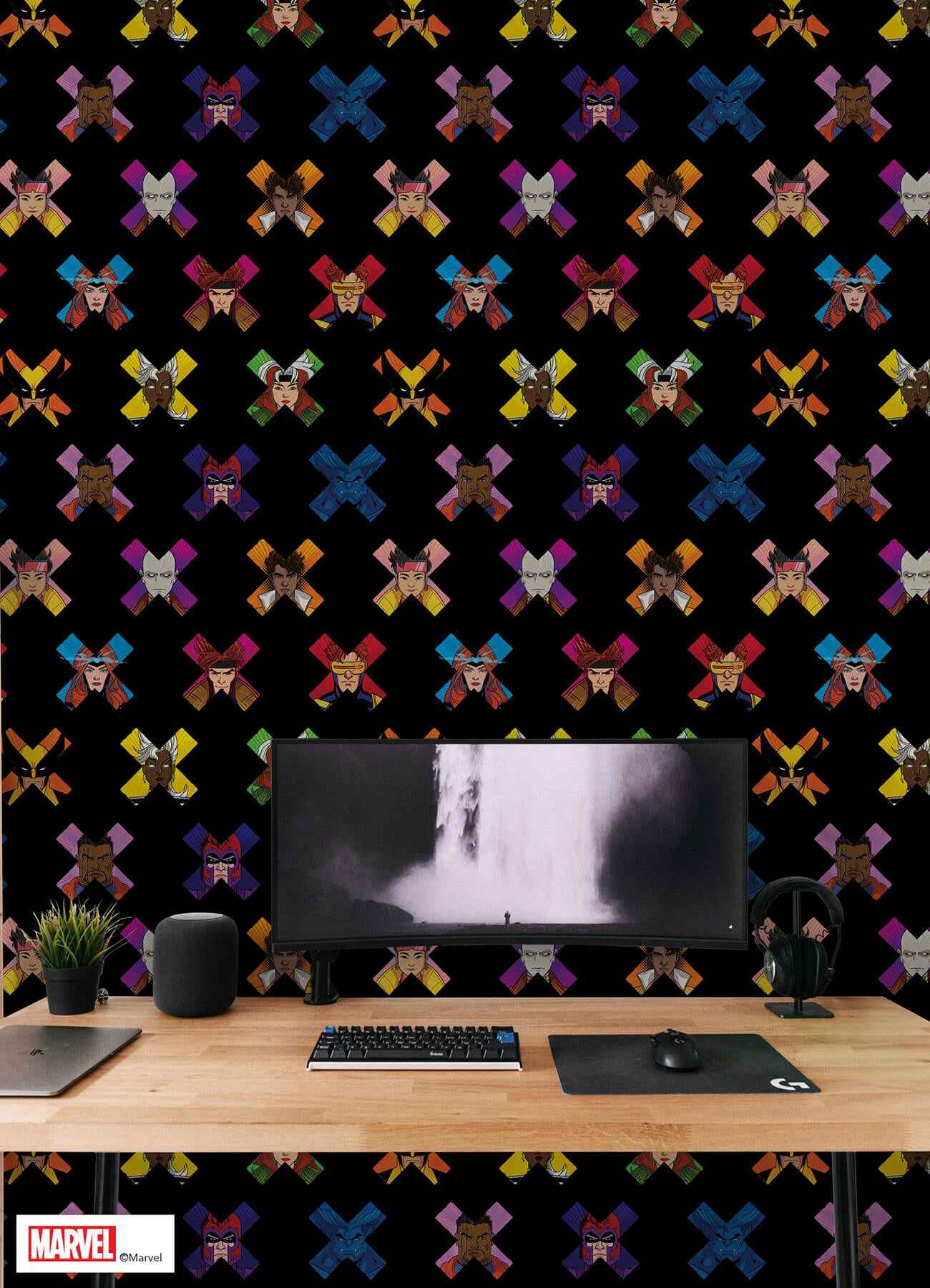 X Men 97 Faces Black Peel and Stick Wallpaper - York Wallcoverings - RMWS1318 - York Wallcoverings Wallpaper