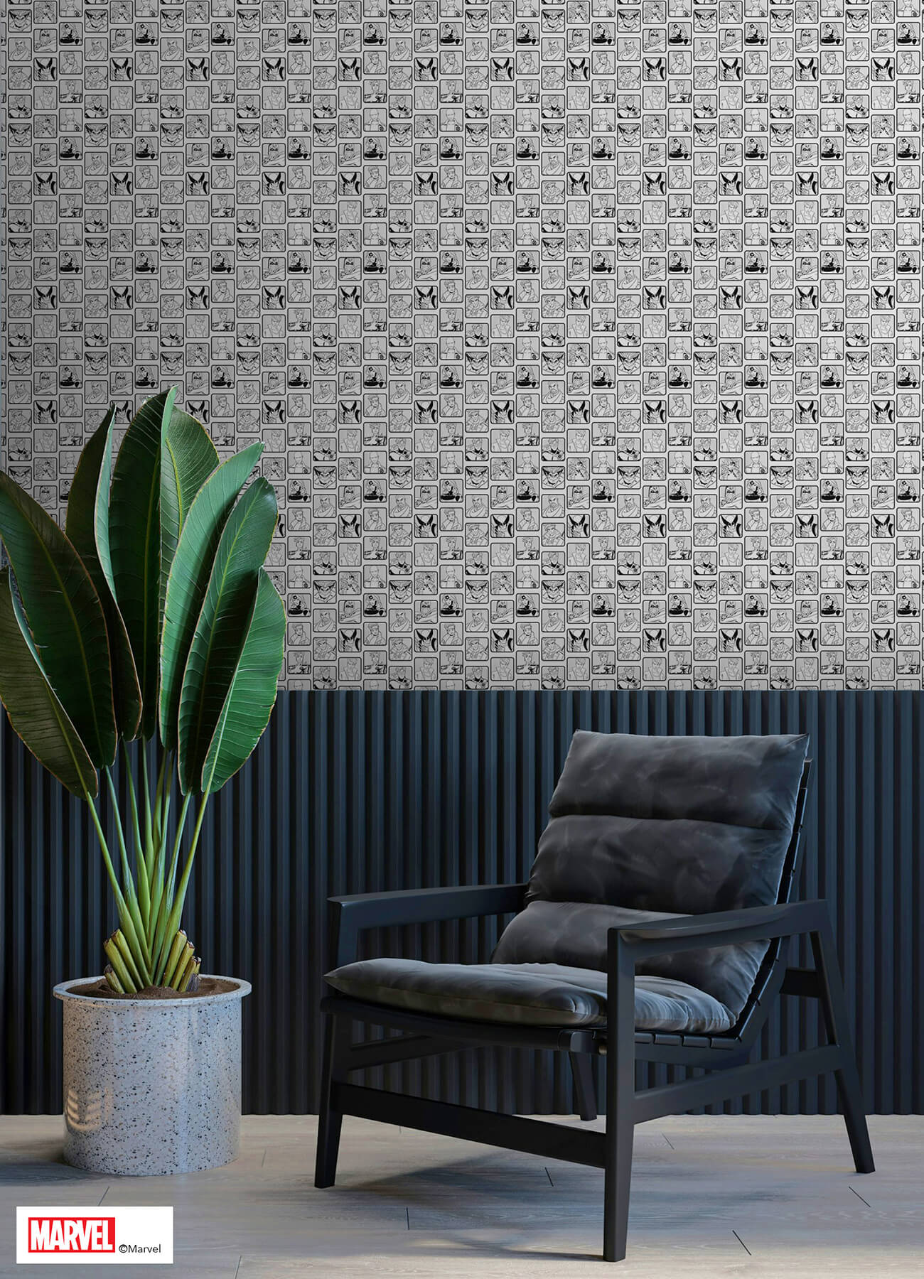 x-men-97-comic-cast-black-and-white-peel-and-stick-wallpaper-york-wallcoverings-rmws1319 - York Wallcoverings Wallpaper