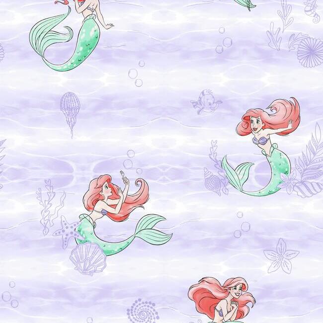 disney-the-little-mermaid-swim-wallpaper-purple-york-wallcoverings-di0955