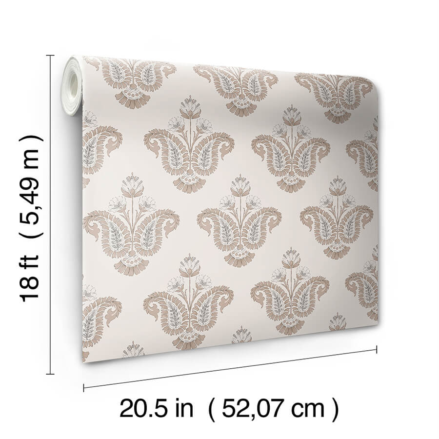 faiza-terracotta-peel-and-stick-wallpaper-york-wallcoverings-nns6518 - York Wallcoverings Wallpaper