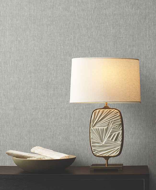 Sheer Linen Grey Wallpaper - York Wallcoverings - GRL86135 - York Wallcoverings Wallpaper