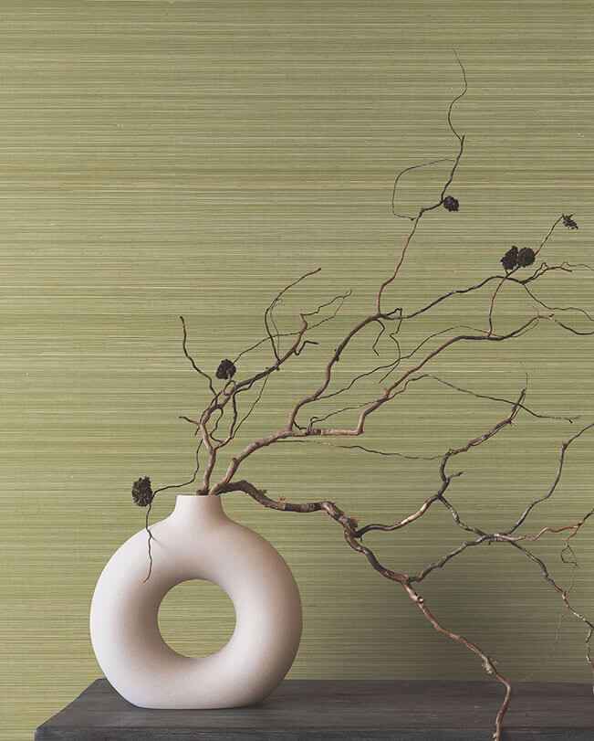 Smooth Abaca Moss Wallpaper - York Wallcoverings - GRL88366 - York Wallcoverings Wallpaper