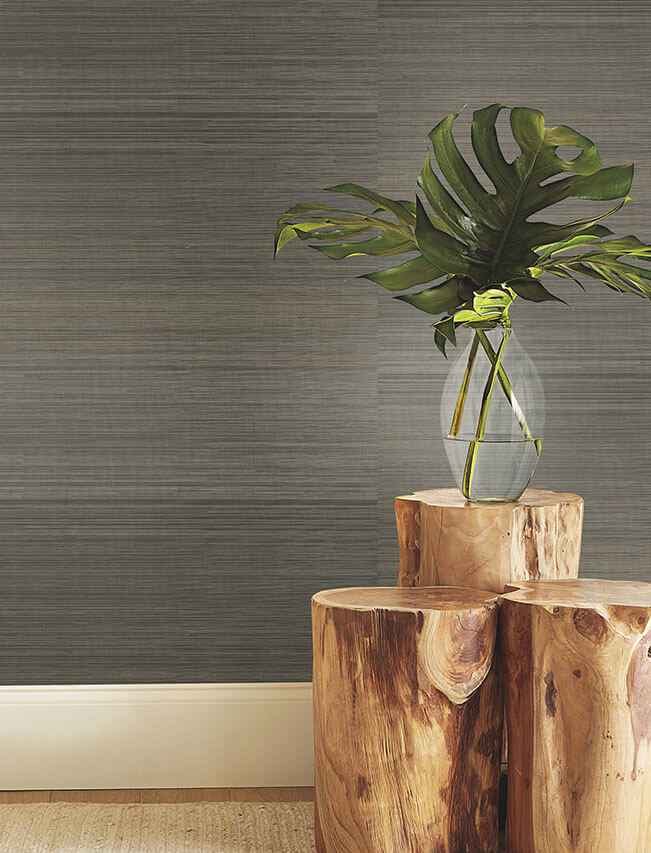 Tailored Abaca Walnut Wallpaper - York Wallcoverings - GRL88407 - York Wallcoverings Wallpaper
