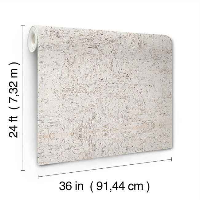 Caldera Cork White Pearl Wallpaper - York Wallcoverings - GRL89190 - York Wallcoverings Wallpaper