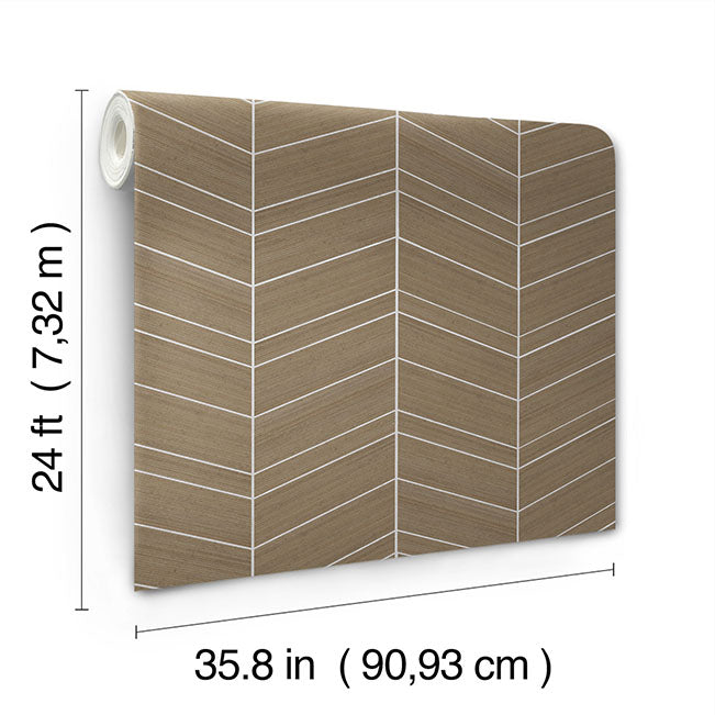 Chevron Abaca Cinnamon Wallpaper - York Wallcoverings - YGL7024 - York Wallcoverings Wallpaper