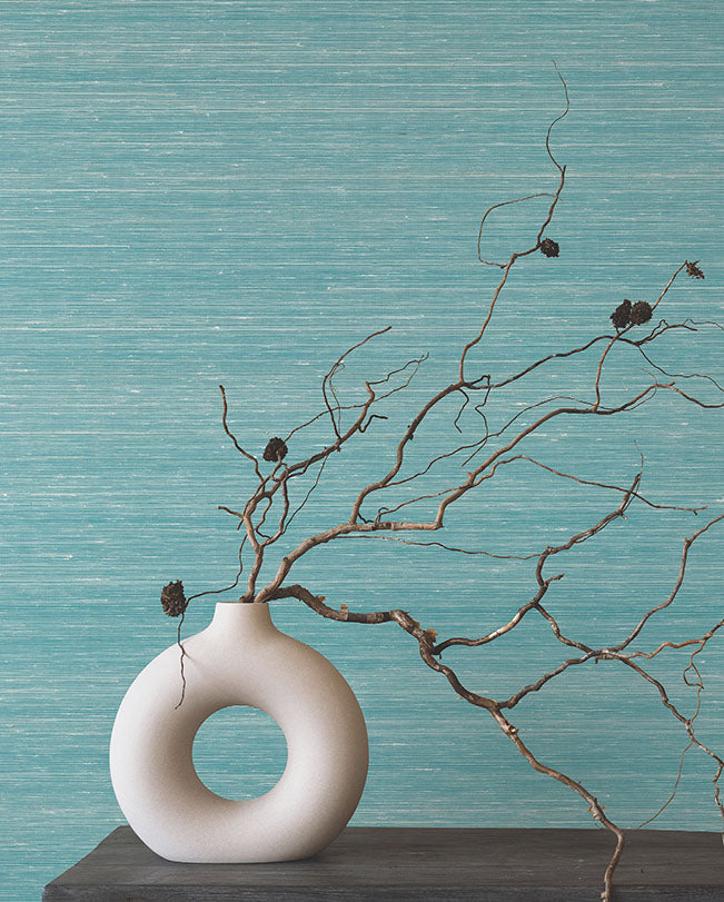 Smooth Abaca Deep Sea Wallpaper - York Wallcoverings - YGL7029 - York Wallcoverings Wallpaper