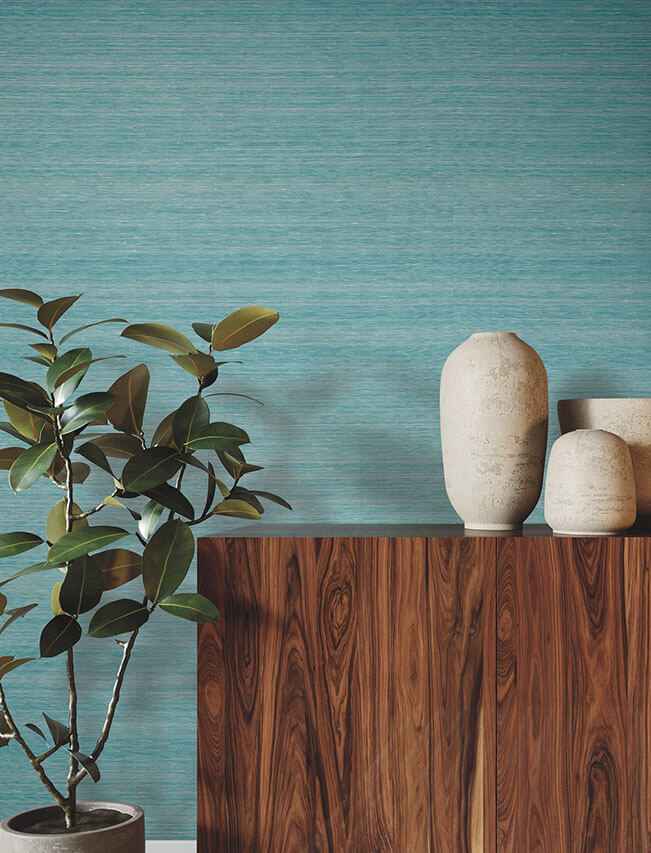 Smooth Abaca Deep Sea Wallpaper - York Wallcoverings - YGL7029