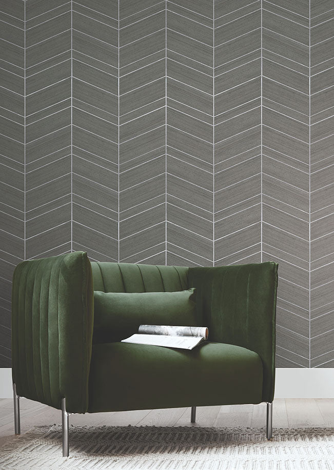 Chevron Abaca Portabella Wallpaper - York Wallcoverings - YGL7035 - York Wallcoverings Wallpaper