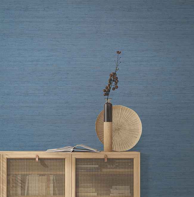 Painted Hemp Tuscan Blue Wallpaper - York Wallcoverings - YGL7066 - York Wallcoverings Wallpaper