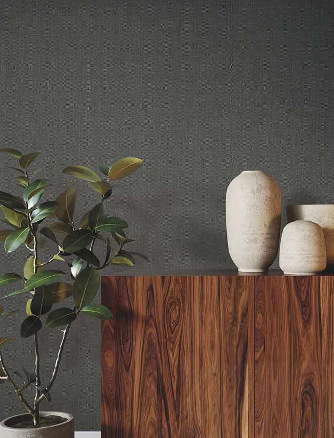 Check Paperweave Graphite Wallpaper - York Wallcoverings - YGL7078 - York Wallcoverings Wallpaper