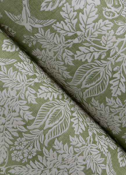 Finch Light Green Woodland Damask Wallpaper - York Wallcoverings - 4173-27620 - York Wallcoverings Wallpaper