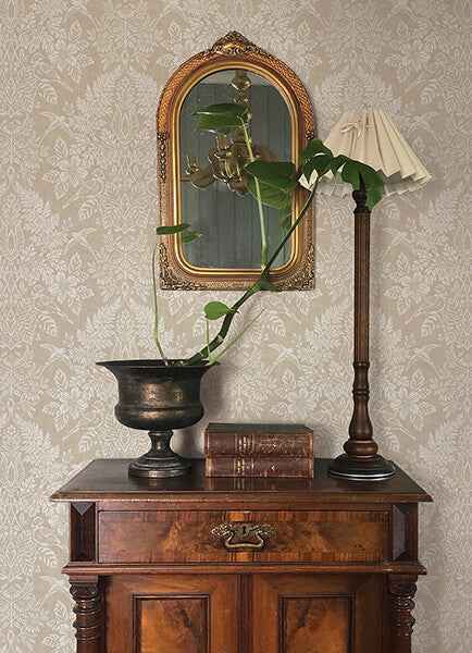 Finch Neutral Woodland Damask Wallpaper - York Wallcoverings - 4173-27621 - York Wallcoverings Wallpaper