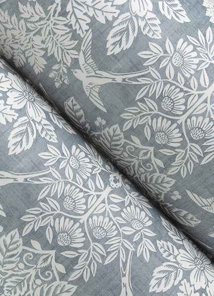 Finch Light Blue Woodland Damask Wallpaper - York Wallcoverings - 4173-27623 - York Wallcoverings Wallpaper