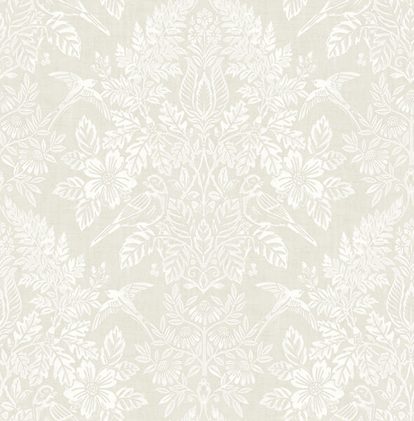 finch-ivory-woodland-damask-wallpaper-york-wallcoverings-4173-27624 - York Wallcoverings Wallpaper