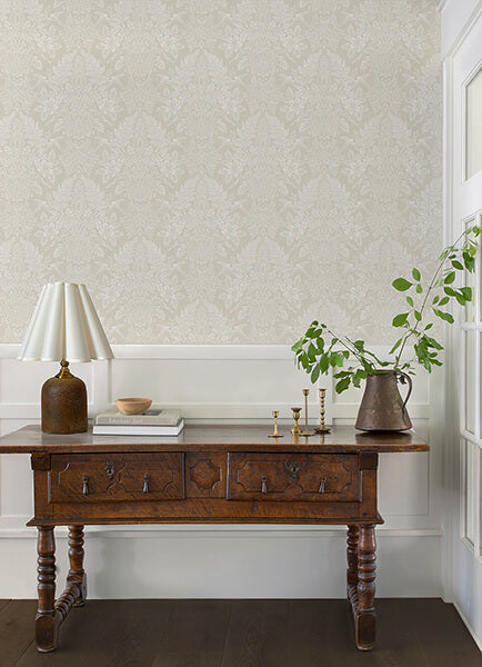 finch-ivory-woodland-damask-wallpaper-york-wallcoverings-4173-27624 - York Wallcoverings Wallpaper
