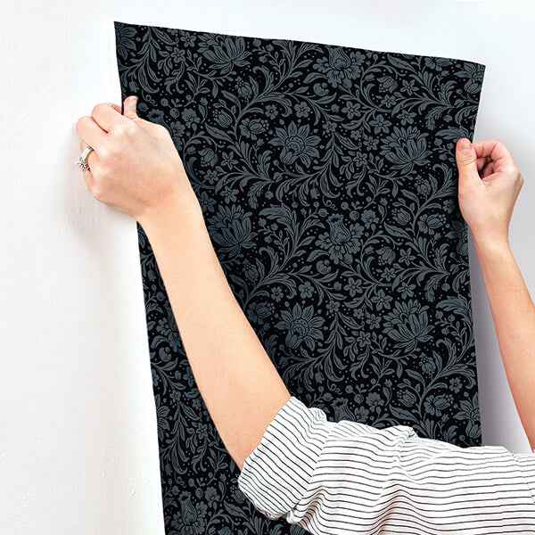 Hague Dark Blue Floral Trail Wallpaper - York Wallcoverings - 4173-27626 - York Wallcoverings Wallpaper