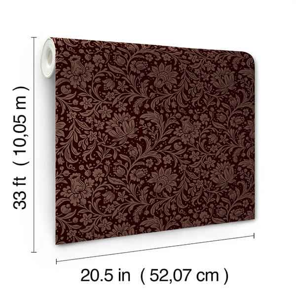 Hague Burgundy Floral Trail Wallpaper - York Wallcoverings - 4173-27627 - York Wallcoverings Wallpaper