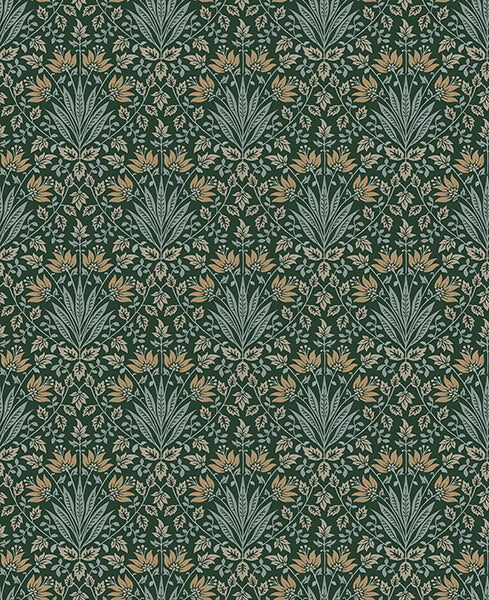 woodbury-evergreen-floral-damask-wallpaper-york-wallcoverings-4173-27631 - York Wallcoverings Wallpaper