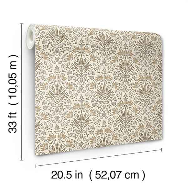 Woodbury Brown Floral Damask Wallpaper - York Wallcoverings - 4173-27633 - York Wallcoverings Wallpaper