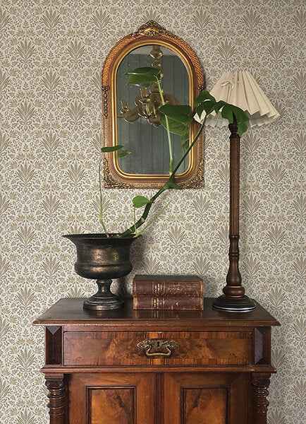 Woodbury Brown Floral Damask Wallpaper - York Wallcoverings - 4173-27633 - York Wallcoverings Wallpaper