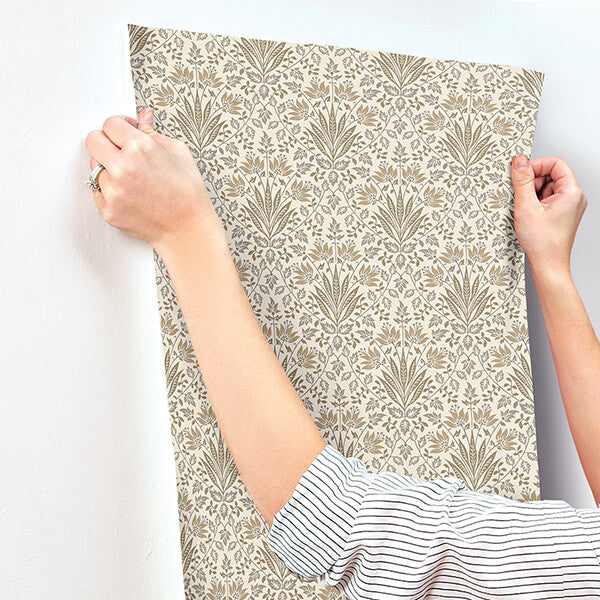 woodbury-brown-floral-damask-wallpaper-york-wallcoverings-4173-27633 - York Wallcoverings Wallpaper