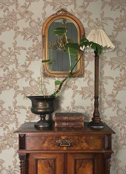 Gerty Copper Fruit Toile Wallpaper - York Wallcoverings - 4173-27638 - York Wallcoverings Wallpaper