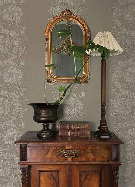 Gisela Neutral Floral Columns Wallpaper - York Wallcoverings - 4173-27640 - York Wallcoverings Wallpaper