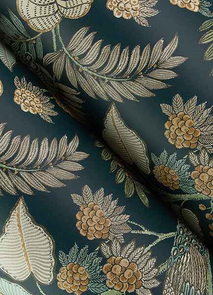 Geneva Sea Green Peacock Paradise Wallpaper - York Wallcoverings - 4173-27645 - York Wallcoverings Wallpaper