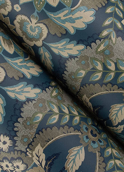 collins-teal-damask-wallpaper-york-wallcoverings-4173-27653 - York Wallcoverings Wallpaper