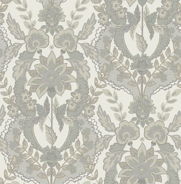 collins-light-blue-damask-wallpaper-york-wallcoverings-4173-27655 - York Wallcoverings Wallpaper