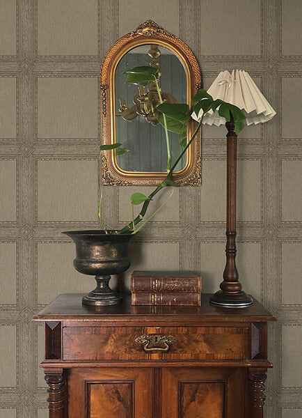 Moorland Chestnut Wood Panel Wallpaper - York Wallcoverings - 4173-27657 - York Wallcoverings Wallpaper