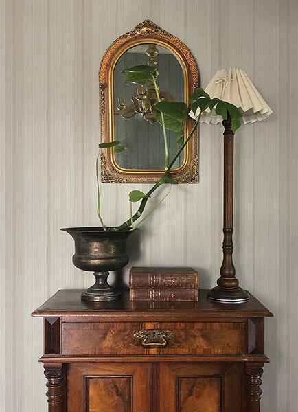 Ames Beige Linen Stripe Wallpaper - York Wallcoverings - 4173-27662