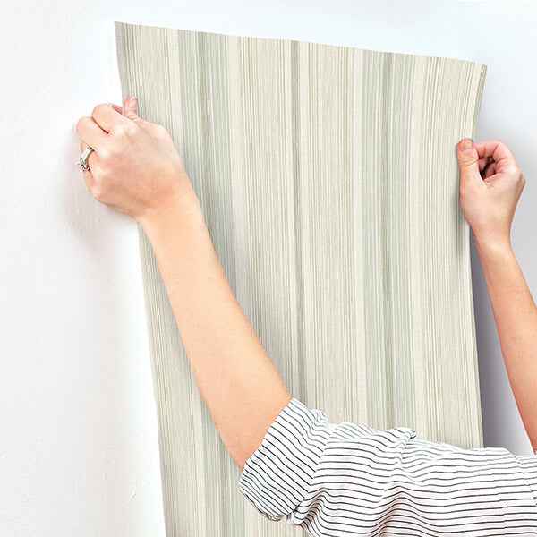 Ames Seafoam Linen Stripe Wallpaper - York Wallcoverings - 4173-27664 - York Wallcoverings Wallpaper