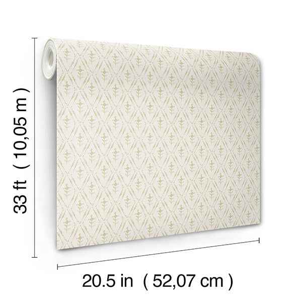 Tillie Neutral Diamond Floral Wallpaper - York Wallcoverings - 4173-27669 - York Wallcoverings Wallpaper